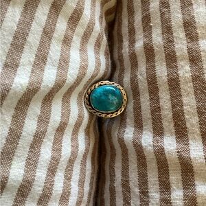 Ring Native American Sterling Silver Natural Turquoise 7 1/2
